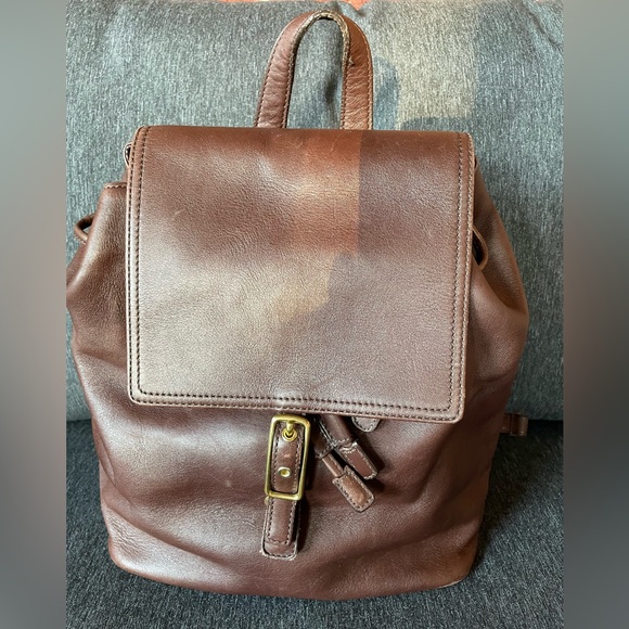 COACH legacy Hamptons backpack chestnut brown soft leather medium vgc - Picture 6 of 14